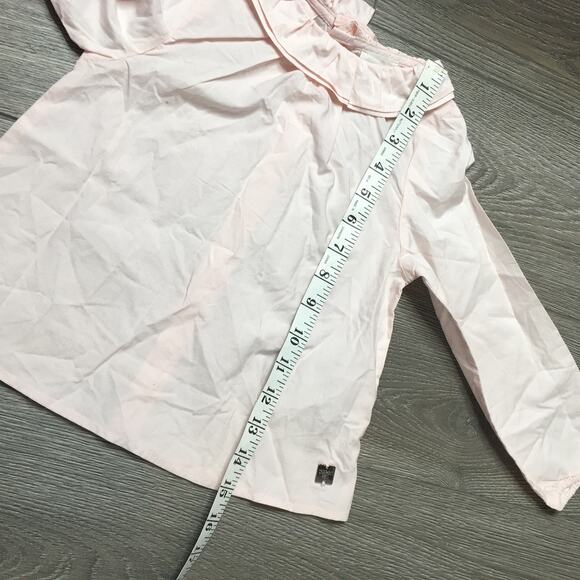 Carrement Beau Girls Long Sleeve Back Buttons Blouse Top Pastel Pink Cotton 4A - Picture 8 of 10